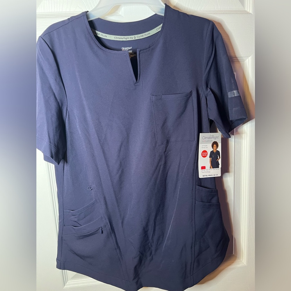 NWT navy blue scrub top